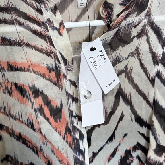 Topshop dress animal shirred waist mini dress NEW size 6 NWT - Picture 8 of 9